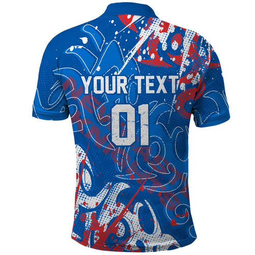 Personalized Newcastle Knights Rugby Polo Shirt Urban Street Graffiti Style - Distressed Splatter Elements