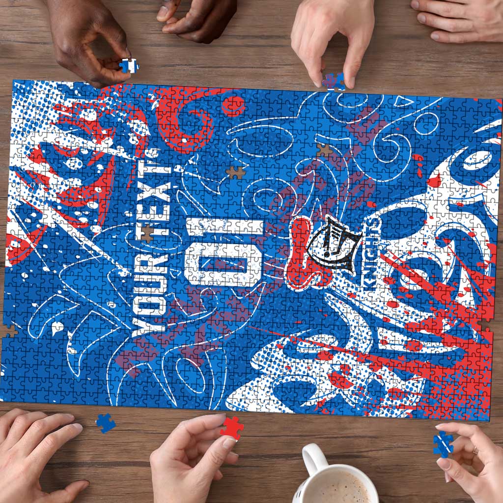 Personalized Newcastle Knights Rugby Puzzle Urban Street Graffiti Style - Distressed Splatter Elements