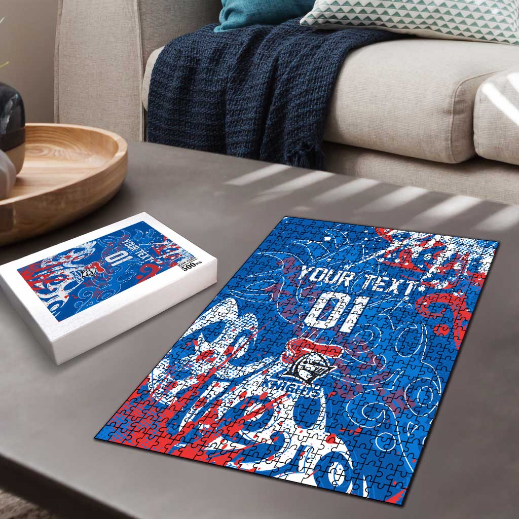 Personalized Newcastle Knights Rugby Puzzle Urban Street Graffiti Style - Distressed Splatter Elements
