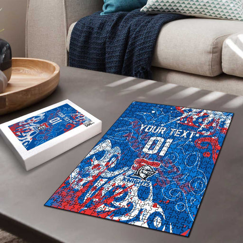 Personalized Newcastle Knights Rugby Puzzle Urban Street Graffiti Style - Distressed Splatter Elements