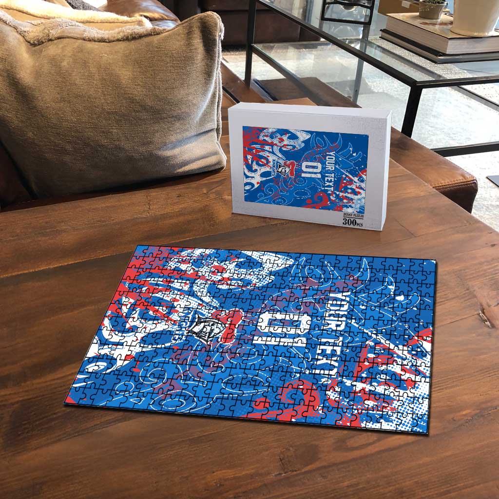 Personalized Newcastle Knights Rugby Puzzle Urban Street Graffiti Style - Distressed Splatter Elements