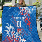 Personalized Newcastle Knights Rugby Quilt Urban Street Graffiti Style - Distressed Splatter Elements