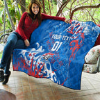 Personalized Newcastle Knights Rugby Quilt Urban Street Graffiti Style - Distressed Splatter Elements