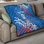 Personalized Newcastle Knights Rugby Quilt Urban Street Graffiti Style - Distressed Splatter Elements
