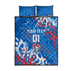 Personalized Newcastle Knights Rugby Quilt Bed Set Urban Street Graffiti Style - Distressed Splatter Elements