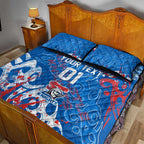Personalized Newcastle Knights Rugby Quilt Bed Set Urban Street Graffiti Style - Distressed Splatter Elements