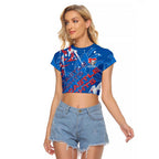 Personalized Newcastle Knights Rugby Raglan Cropped T Shirt Urban Street Graffiti Style - Distressed Splatter Elements