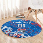 Personalized Newcastle Knights Rugby Round Carpet Urban Street Graffiti Style - Distressed Splatter Elements