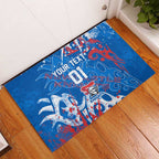 Personalized Newcastle Knights Rugby Rubber Doormat Urban Street Graffiti Style - Distressed Splatter Elements