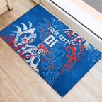 Personalized Newcastle Knights Rugby Rubber Doormat Urban Street Graffiti Style - Distressed Splatter Elements