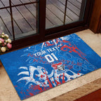 Personalized Newcastle Knights Rugby Rubber Doormat Urban Street Graffiti Style - Distressed Splatter Elements