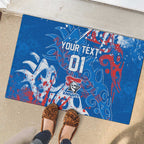 Personalized Newcastle Knights Rugby Rubber Doormat Urban Street Graffiti Style - Distressed Splatter Elements