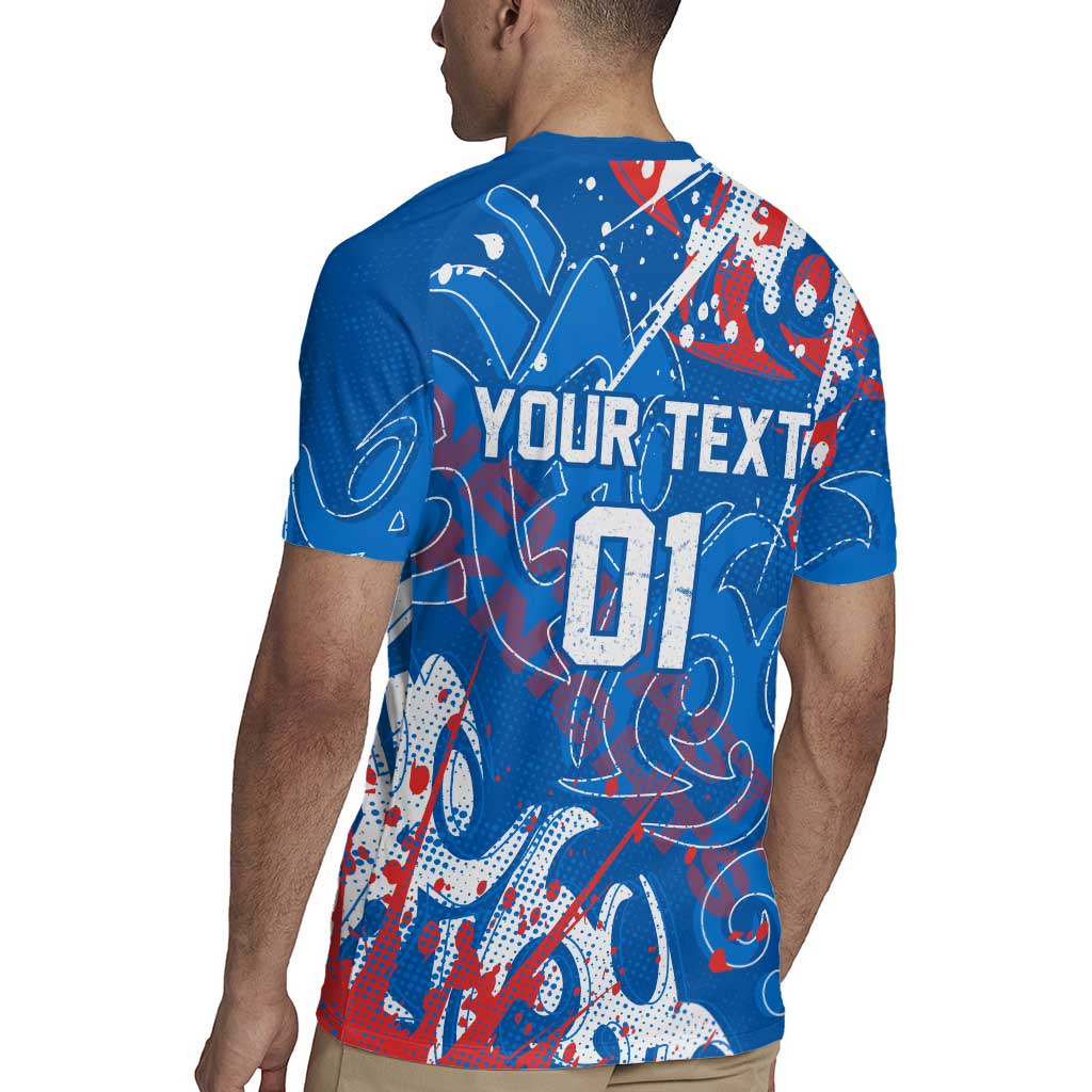 Personalized Newcastle Knights Rugby Rugby Jersey Urban Street Graffiti Style - Distressed Splatter Elements