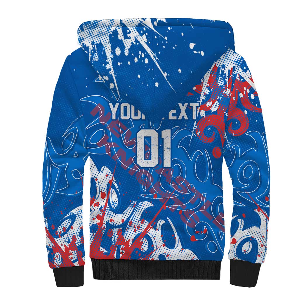 Personalized Newcastle Knights Rugby Sherpa Hoodie Urban Street Graffiti Style - Distressed Splatter Elements