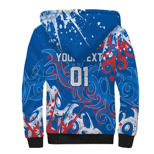 Personalized Newcastle Knights Rugby Sherpa Hoodie Urban Street Graffiti Style - Distressed Splatter Elements