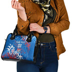Personalized Newcastle Knights Rugby Shoulder Handbag Urban Street Graffiti Style - Distressed Splatter Elements