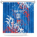 Personalized Newcastle Knights Rugby Shower Curtain Urban Street Graffiti Style - Distressed Splatter Elements