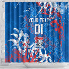 Personalized Newcastle Knights Rugby Shower Curtain Urban Street Graffiti Style - Distressed Splatter Elements