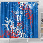Personalized Newcastle Knights Rugby Shower Curtain Urban Street Graffiti Style - Distressed Splatter Elements