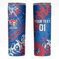 Personalized Newcastle Knights Rugby Skinny Tumbler Urban Street Graffiti Style - Distressed Splatter Elements