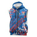 Personalized Newcastle Knights Rugby Sleeveless Zip Hoodie Urban Street Graffiti Style - Distressed Splatter Elements