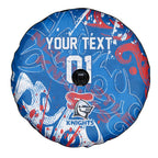 Personalized Newcastle Knights Rugby Spare Tire Cover Urban Street Graffiti Style - Distressed Splatter Elements