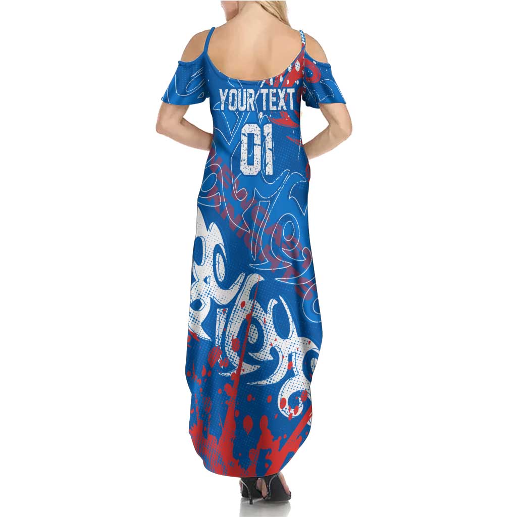 Personalized Newcastle Knights Rugby Summer Maxi Dress Urban Street Graffiti Style - Distressed Splatter Elements