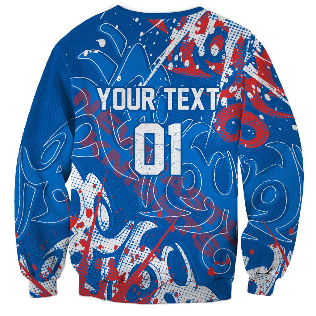 Personalized Newcastle Knights Rugby Sweatshirt Urban Street Graffiti Style - Distressed Splatter Elements