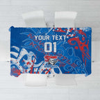 Personalized Newcastle Knights Rugby Tablecloth Urban Street Graffiti Style - Distressed Splatter Elements