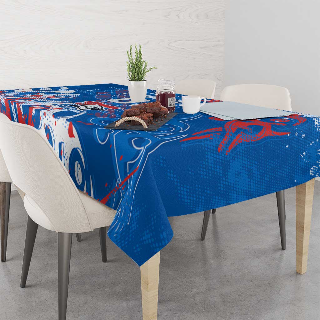 Personalized Newcastle Knights Rugby Tablecloth Urban Street Graffiti Style - Distressed Splatter Elements