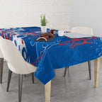 Personalized Newcastle Knights Rugby Tablecloth Urban Street Graffiti Style - Distressed Splatter Elements