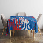 Personalized Newcastle Knights Rugby Tablecloth Urban Street Graffiti Style - Distressed Splatter Elements