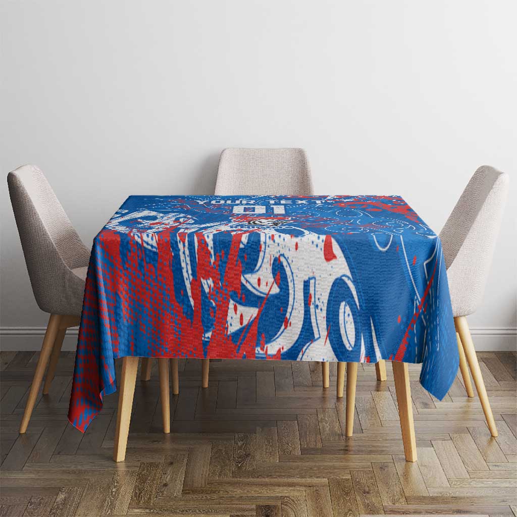 Personalized Newcastle Knights Rugby Tablecloth Urban Street Graffiti Style - Distressed Splatter Elements