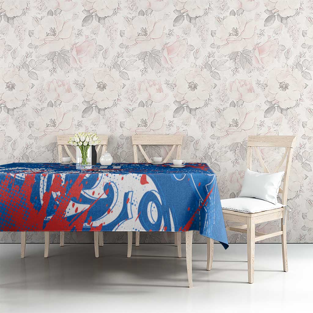 Personalized Newcastle Knights Rugby Tablecloth Urban Street Graffiti Style - Distressed Splatter Elements
