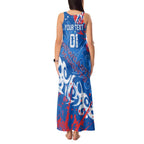 Personalized Newcastle Knights Rugby Tank Maxi Dress Urban Street Graffiti Style - Distressed Splatter Elements