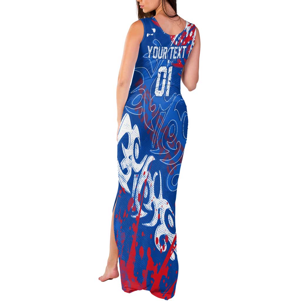 Personalized Newcastle Knights Rugby Tank Maxi Dress Urban Street Graffiti Style - Distressed Splatter Elements