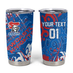 Personalized Newcastle Knights Rugby Tumbler Cup Urban Street Graffiti Style - Distressed Splatter Elements