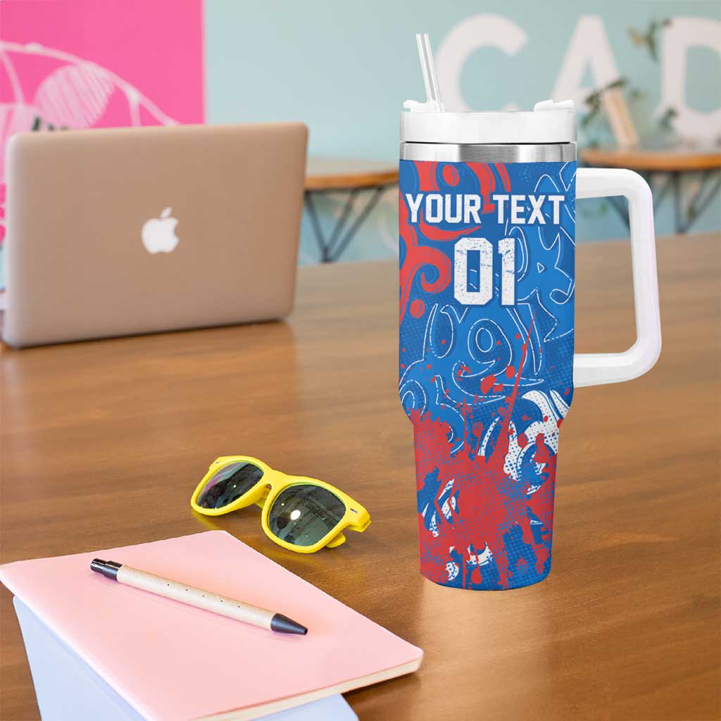 Personalized Newcastle Knights Rugby Tumbler With Handle Urban Street Graffiti Style - Distressed Splatter Elements