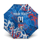 Personalized Newcastle Knights Rugby Umbrella Urban Street Graffiti Style - Distressed Splatter Elements