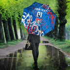 Personalized Newcastle Knights Rugby Umbrella Urban Street Graffiti Style - Distressed Splatter Elements