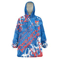 Personalized Newcastle Knights Rugby Wearable Blanket Hoodie Urban Street Graffiti Style - Distressed Splatter Elements