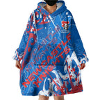 Personalized Newcastle Knights Rugby Wearable Blanket Hoodie Urban Street Graffiti Style - Distressed Splatter Elements