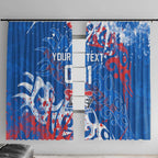 Personalized Newcastle Knights Rugby Window Curtain Urban Street Graffiti Style - Distressed Splatter Elements