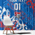 Personalized Newcastle Knights Rugby Window Curtain Urban Street Graffiti Style - Distressed Splatter Elements