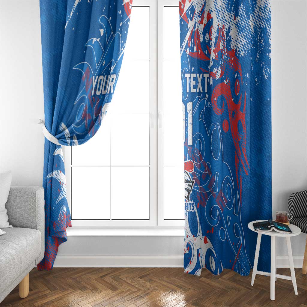 Personalized Newcastle Knights Rugby Window Curtain Urban Street Graffiti Style - Distressed Splatter Elements
