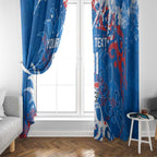 Personalized Newcastle Knights Rugby Window Curtain Urban Street Graffiti Style - Distressed Splatter Elements