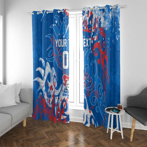 Personalized Newcastle Knights Rugby Window Curtain Urban Street Graffiti Style - Distressed Splatter Elements