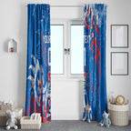 Personalized Newcastle Knights Rugby Window Curtain Urban Street Graffiti Style - Distressed Splatter Elements