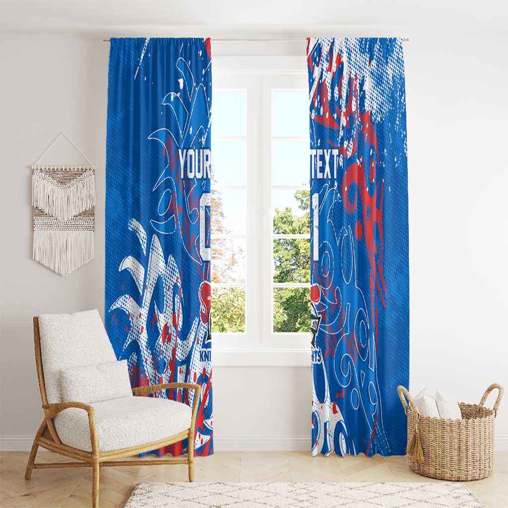 Personalized Newcastle Knights Rugby Window Curtain Urban Street Graffiti Style - Distressed Splatter Elements