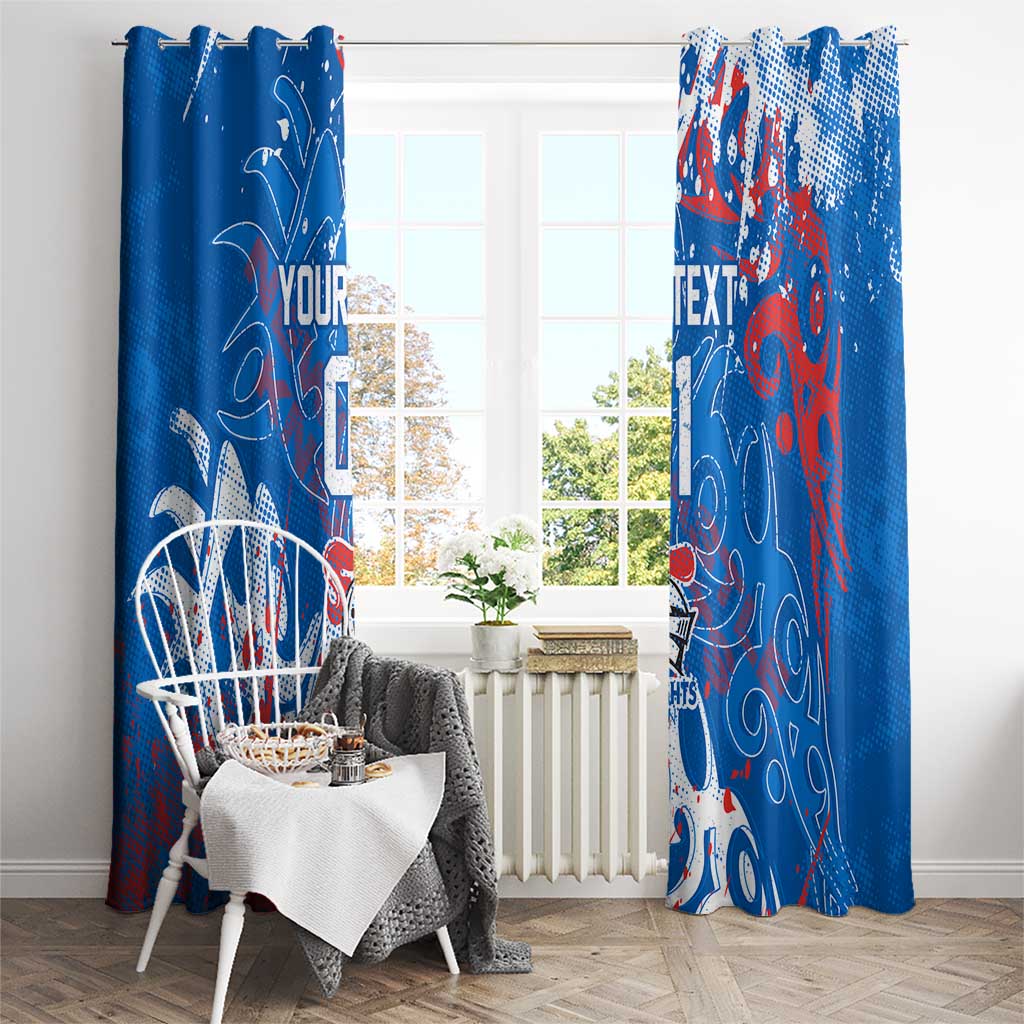 Personalized Newcastle Knights Rugby Window Curtain Urban Street Graffiti Style - Distressed Splatter Elements